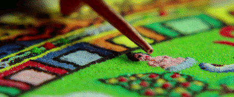 elaichi-cha:  psychronic:  chalkandwater:  Sand mandala at Thikse Monastery, Ladakh, India. Samsara (2011)  Imagine sighing after finishing a detail and it blows out everything you’ve done  That’s basically what these monks do actually. They create