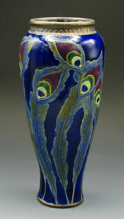 calmwaterdesigns:On tiptoes &amp; whispers we danceArt Nouveau vase by Stephanie Young of Calmwater Designs