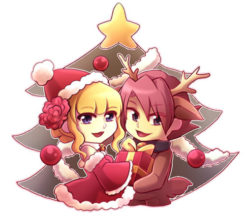 azumi-kun: Battler and Beatrice - Christmas chibi!   Available as a charm on my online sto