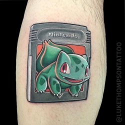 gamerink: Bulbasaur tattoo done by @lukethompsontattoo.