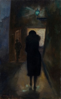 russian-style:  Nikolai Sinezubov - A dark street, 1933