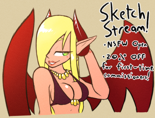 Sketch stream is live on https://picarto.tv/Zaron !!It’s 20% off for first-timers to the stream this