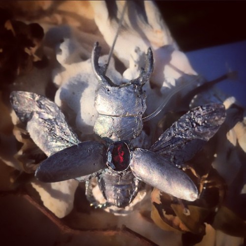 #StagBeetle made from silver art clay .. (99.9% silver) can be hall marked&hellip;.Embellished with 