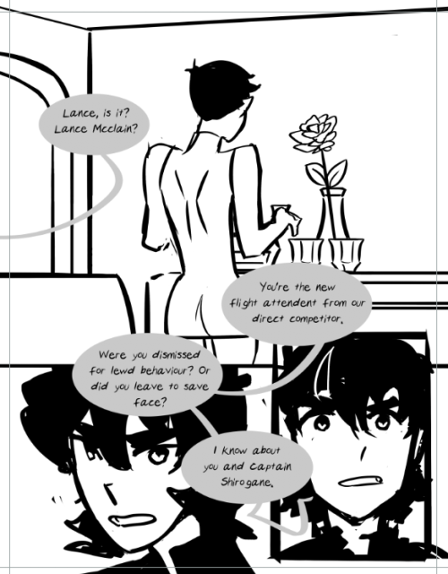 Starting up my Voltron Airlines AU in an 18+ fancomic. I’ll post full pages on Patreon but the physi