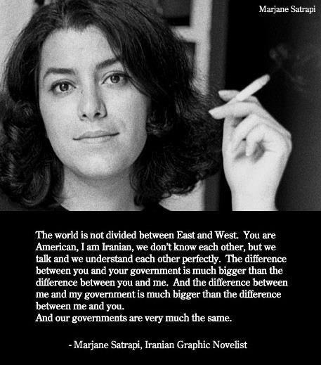 a-golden-lasso-of-my-own:Marjane Satrapi, who is (in my humble opinion) a complete bad-ass.
