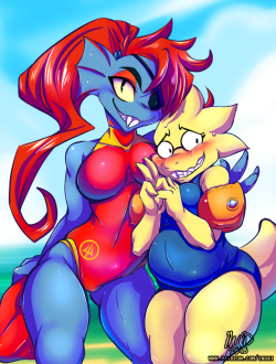 inuki-loves-steak:    started to draw something new with my beloved dorky girls &lt;3 so Im sharing some old undyne and alphys dorkyness :3    ~ Inukis Patreon  ~  Furaffinity ~ HentaiFoundry ~ Twitter ~ 