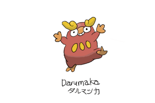 Drew Pokemon With My Left Hand, Darumaka, Photoshop.