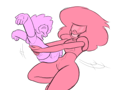 thesketcherlass:  60 minutes SU challenge: Dance!Okay but how cute would it be if Steven’s first time fusing with one of the gems was a complete accidentlike, he’s just having an impromptu dance party with one of them and suddenly boom, four-armed