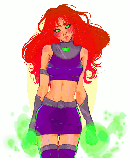 rifqa:  drew a starfire gif! getting back to digital stuff but im a lil rusty  