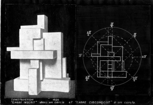 Georges Vantongerloo, Construction in an Inscribed and Circumscribed Square of a Circle, 1924. Photo