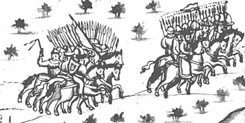 A miniature from the Kungur Chronicle (late 16th century)showing the fall of Qashliq, capital of the