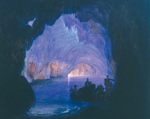 napolinostalgia:Heinrich Jakob Fried: Die blaue Grotte, Capri, c.1835. Kunsthalle Bremen