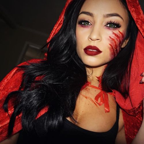 halloweenisforthesexy:Looks like the wolf took a swipe out of this sexy Red Riding Hood. Themed Thur