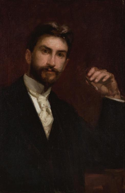 catonhottinroof:  William Merritt Chase (1849 - 1916) “Man Holding A Cigar”