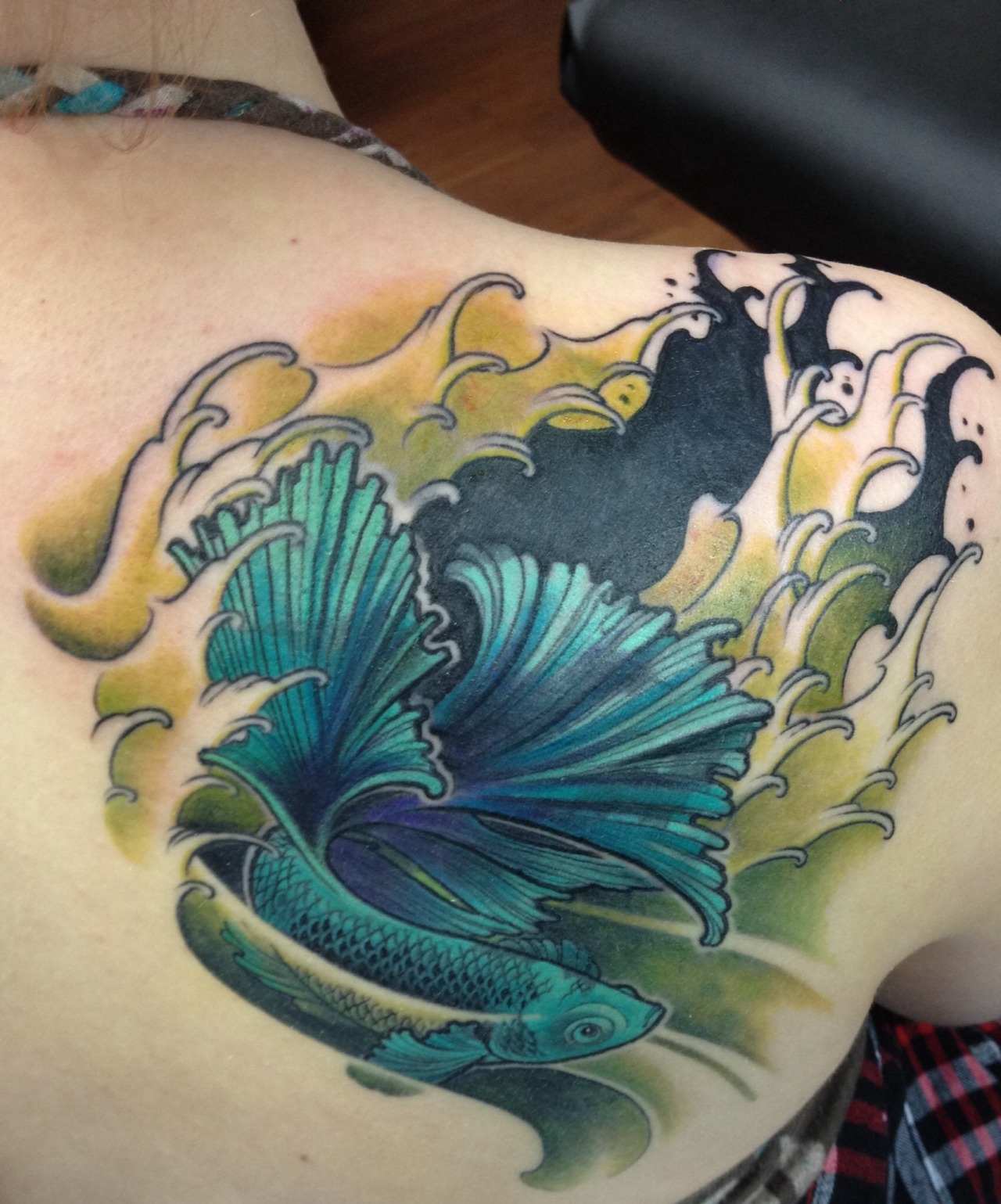 Just got this betta fish tattoo   rbettafish