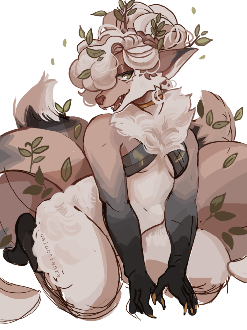 galactianra:    Started painting this but I’m gonna give up on that hh// my kitsune Ivy &lt;3  