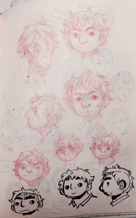 I have lots of sketches I forgot to post! Here are some 1st years, and me thinking about their faces
