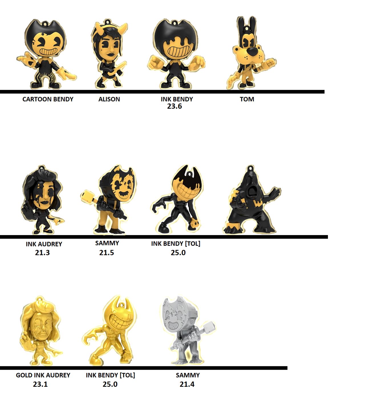 bendy mystery minis