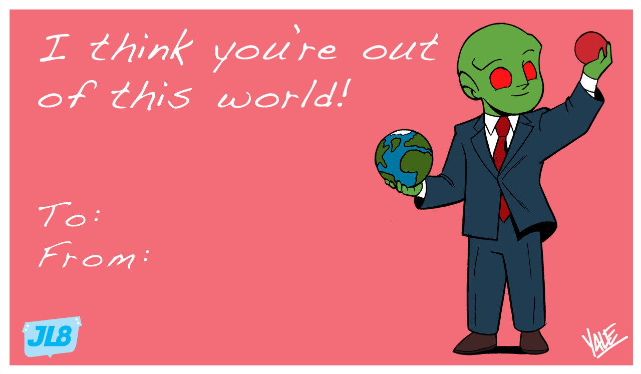 jl8comic:  Here are some JL8 valentines! Feel free to print them out, split ‘em