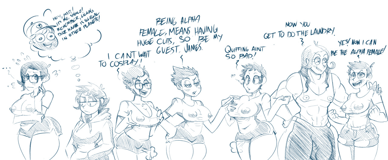 result of todays stream. i blame the Comment show. “we gender swap?”lol anyway