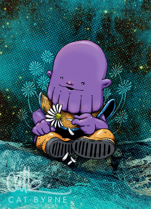 catbyrneart: Baby Thanos! (he’s choosing who lives and who dies) Print available