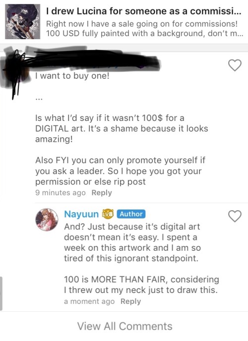 dmbakura:  nayuunart:  dmbakura: imma need non artists to shut their cuck mouths for a minute and go and pick up a tablet and pump out some digital art like it’s “so easy” and “isnt worth paying for” because yall can clearly do the work yourselves
