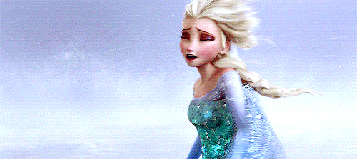 nahveen:  "Elsa runs, but is nearly blinded by the snow and wind." - Frozen Final Shooting Draft 