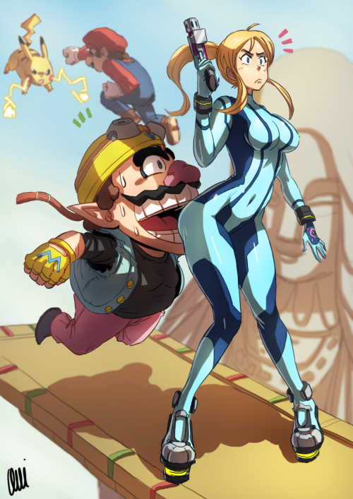 grimphantom:  Super Smash Bros WII U - Samus VS Wario by oNichaN-xD I think Wario beat Megaman on the whole butt grab XD.  dam it wario