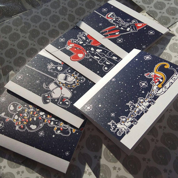 spacepupx: RePrinting!   Christmas Cards sold out! I was not expecting that at all.They