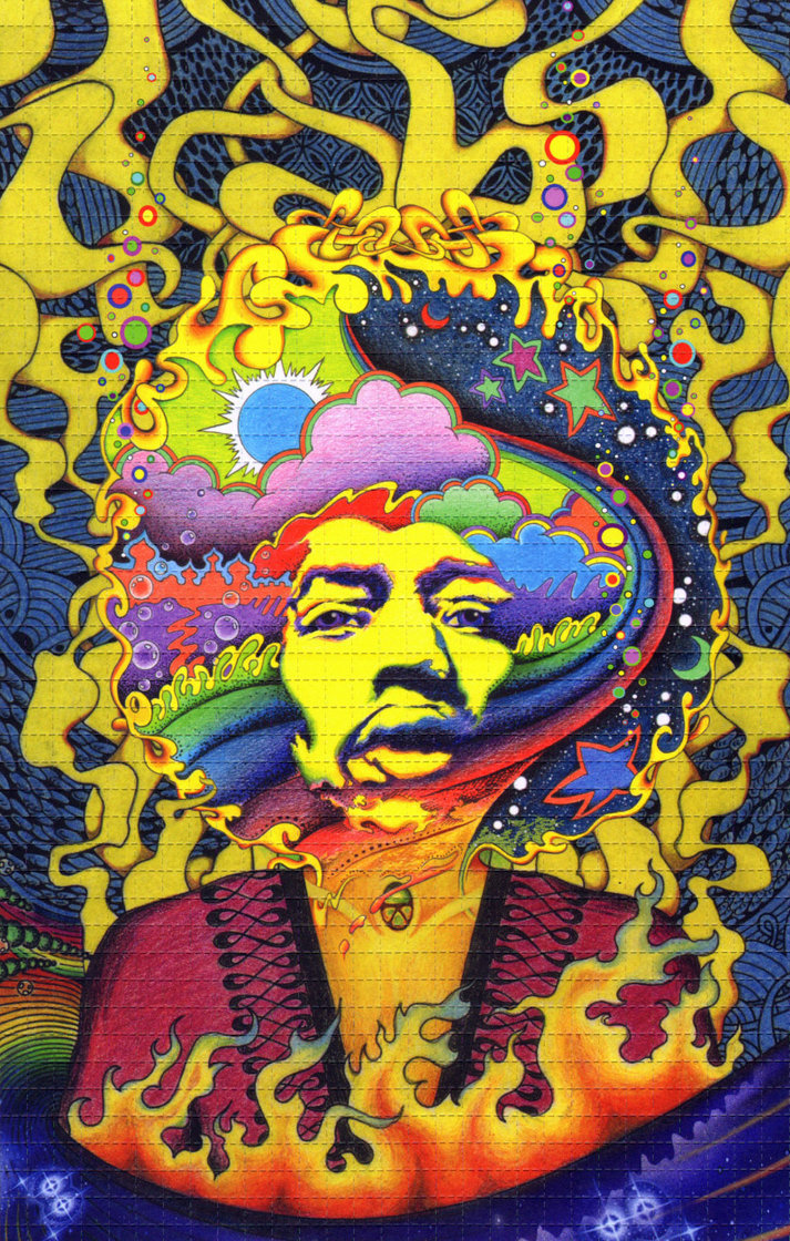 Jimi HENDRIX MINI blotter ART-HD 10x10 NO NO LSD ACID allucinogeni Rave Art 