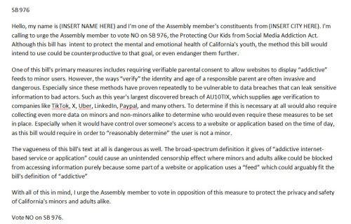 RECENT UPDATES ON THE BAD INTERNET CALIFORNIA BILLS: