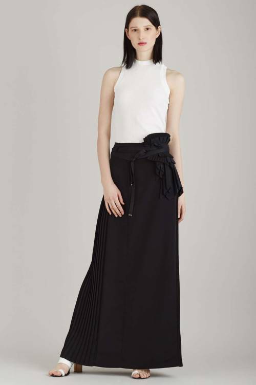 Frill &amp; Pleat Detailed Skirt