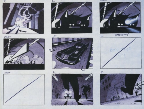 staticandlove: ungoliantschilde: original storyboards for the title sequence from ‘Batman: the