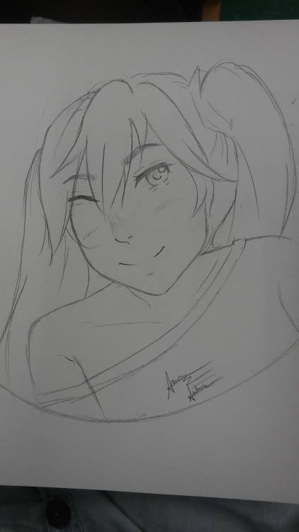 A sketch of Hatsune Miku for an art project I have.