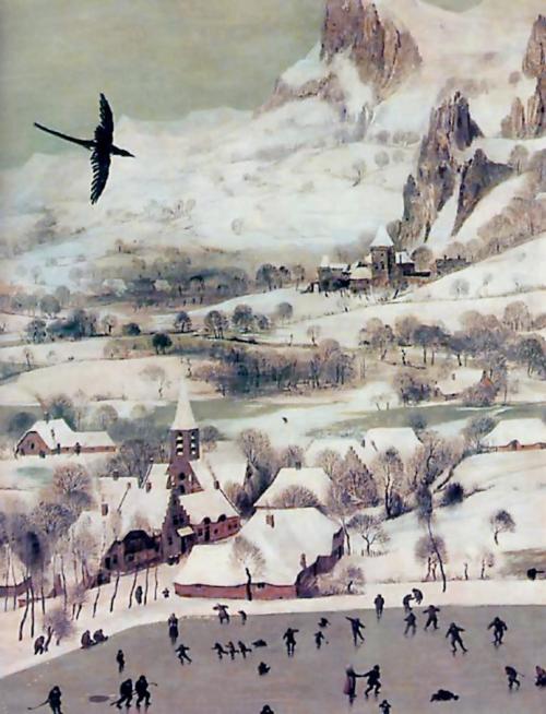 The Hunters in The Snow ( Detail) - Peter Bruegel (The Elder) 1565