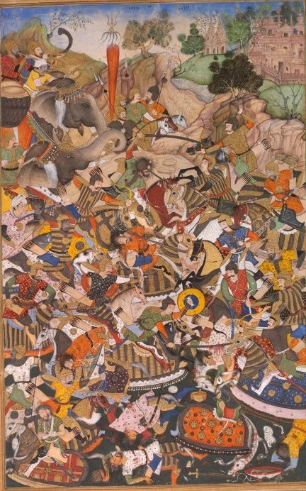 georgy-konstantinovich-zhukov:  ‘Victory of Kutb al Din Khan at Gujart’ c. 1590 (Victoria and Albert Museum) 