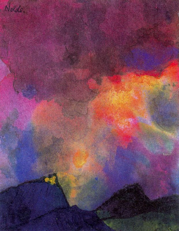 lilacsinthedooryard:  Emile Nolde (German/Danish, 1867-1956)Dark Mountain Landscape