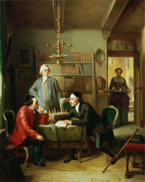 Lessing And Lavater As Guests In The Home Of Moses Mendelssohn (1856) By Moritz Daniel Oppenheim. Judah