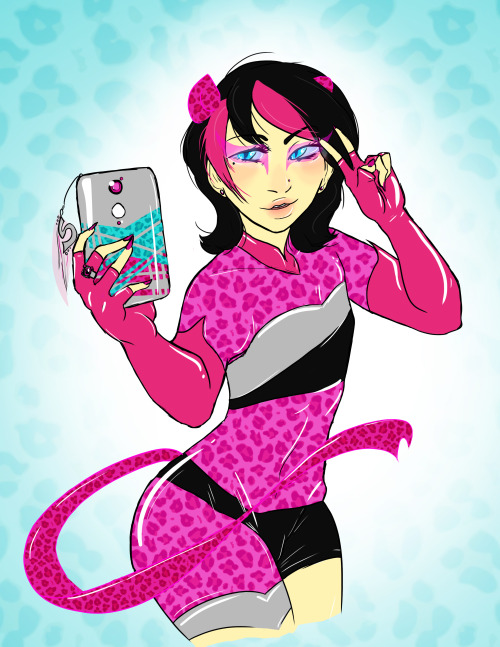 lair-of-the-sock: okAY BUT @cinderfelly & I can’t stop talking about a SheZow x Miraculous Ladybug crossover thing & just…. Here is my art contribution ;; Guy being a TOTAL BABE We kind of decided on the name Fuchsia Feline, I think?I mean,