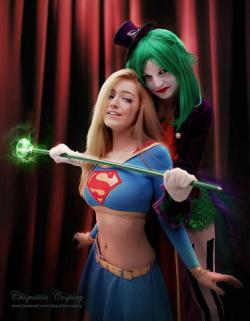 foodandcosplay:  For goodness sake. So these people are @ChiquititaCoz and @chloealienqueen. Supergirl and Joker (Rule 63) respectively. 