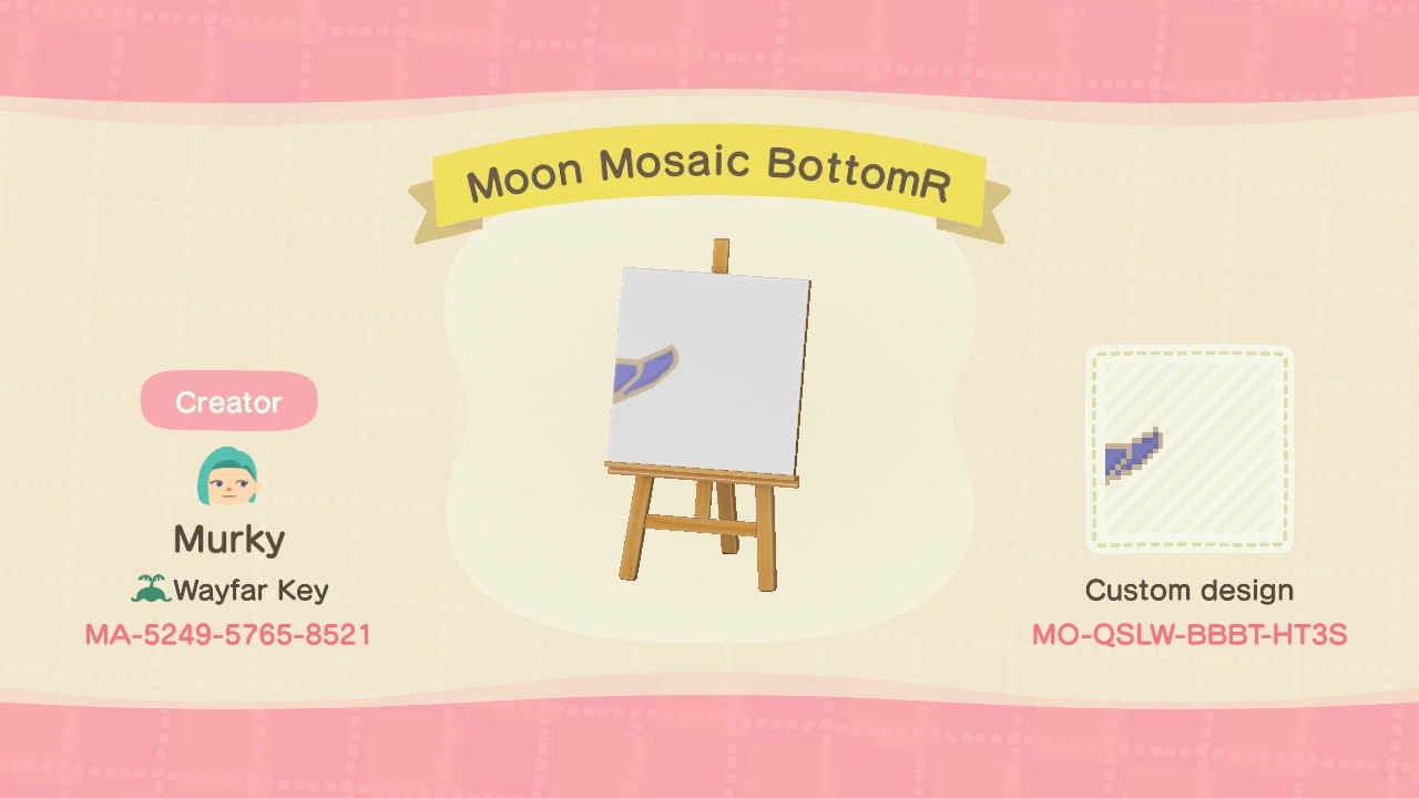 silver-tongues-blog:island-musings:Codes for my moon and paw print mosaics that were