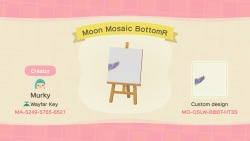 silver-tongues-blog:island-musings:Codes for my moon and paw print mosaics that were