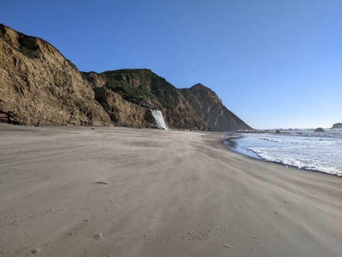 Alamere Falls and the beach by Wildcat Camp, Point Reyes National Seashore, California