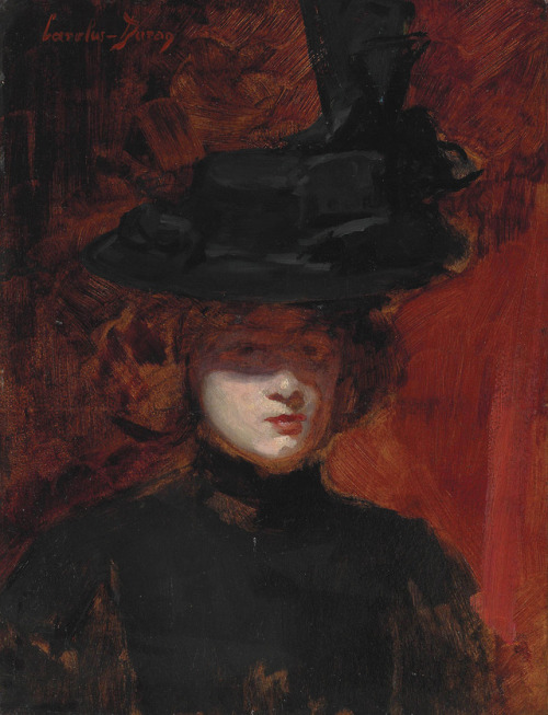 fleurdulys: Portrait of a woman in a black dress and hat - Carolus-Duran