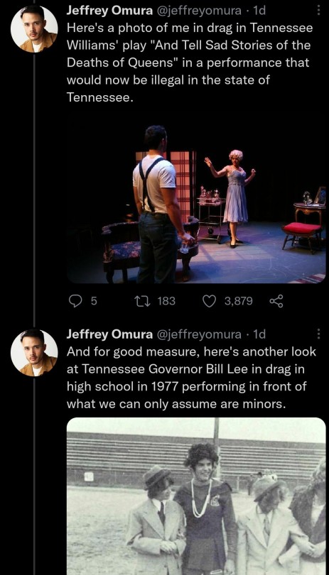 tamedbyafox:animentality:this logic is so irrelevant. no one promoting this sort of bill actually cares about this. they know full well that drag performance and theatrical cross dressing is perfectly fine and a type of performance. the stupid lists of