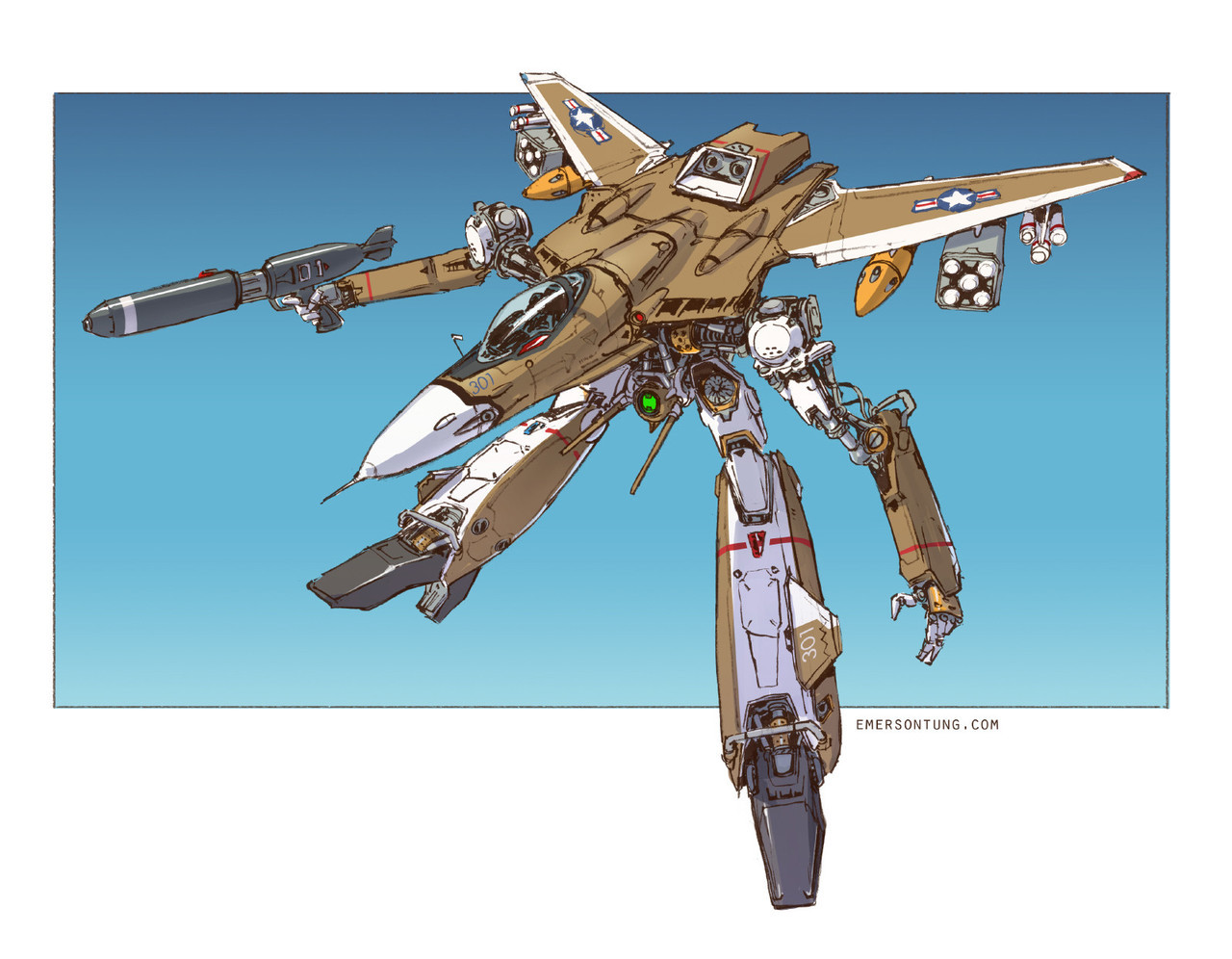 lovejapanese80s:  cultofthewyrm: Macross 1 by  Emerson Tung   超時空要塞マクロス　ガウォーク
