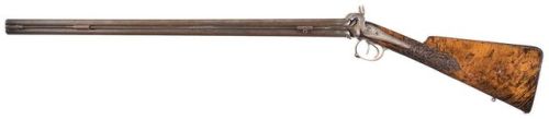 Engraved French four barrel, swivel barrel percussion shotgun, circa 1840′s.from Rock Island Auction