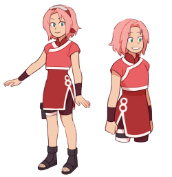 venidel:  here’s my pre timeskip sakura redesign, and teenage naruto in casual clothes. also i made some changes to my sasuke redesign, though i’m not sure which version i prefer. 