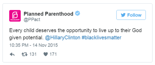 by-grace-of-god:gwendolencorday:by-grace-of-god:“An actual Tweet from Planned Parenthood. This would