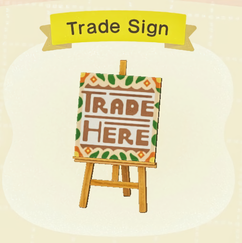 iltacatact: i made a little trading/free stuff area for my island, so i also made some signs! i base